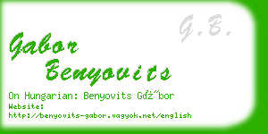 gabor benyovits business card